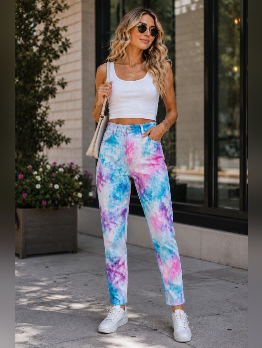 LEVI'S Custom Designed Tie Dye Loose Mom Ultra High Waist Ankle Jeans